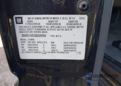 2003 GMC Yukon Xl 1500 Sle from USA, damaged, VIN 3GKEC16Z33G228359